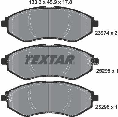 Textar 2397406 - Комплект спирачно феродо, дискови спирачки vvparts.bg