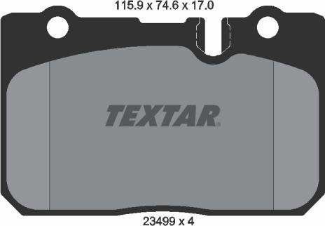 Textar 2349901 - Комплект спирачно феродо, дискови спирачки vvparts.bg