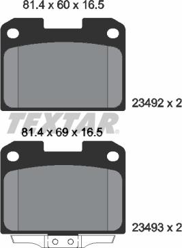 Textar 2349201 - Комплект спирачно феродо, дискови спирачки vvparts.bg