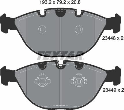 Textar 2344801 - Комплект спирачно феродо, дискови спирачки vvparts.bg