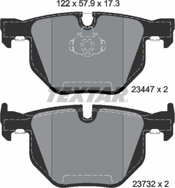 Textar 2344704 - Комплект спирачно феродо, дискови спирачки vvparts.bg