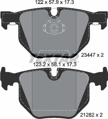 Textar 2344702 - Комплект спирачно феродо, дискови спирачки vvparts.bg