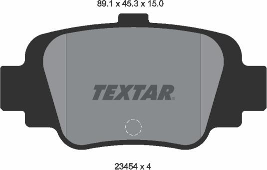 Textar 2345401 - Комплект спирачно феродо, дискови спирачки vvparts.bg