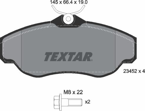 Textar 2345201 - Комплект спирачно феродо, дискови спирачки vvparts.bg