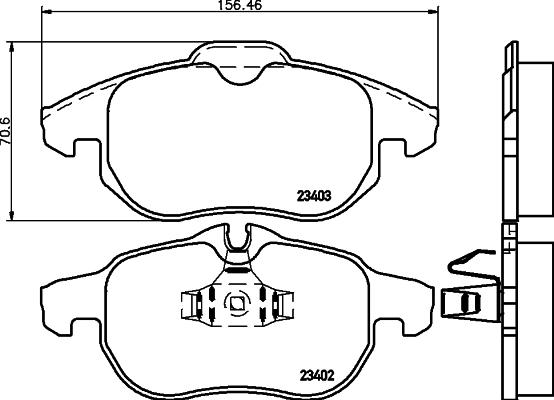 Textar 2340203 - Комплект спирачно феродо, дискови спирачки vvparts.bg