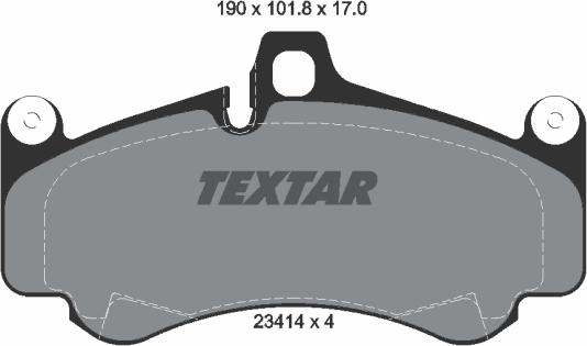 Textar 2341401 - Комплект спирачно феродо, дискови спирачки vvparts.bg