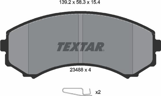 Textar 2348801 - Комплект спирачно феродо, дискови спирачки vvparts.bg