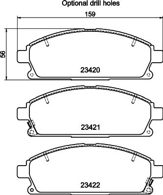 Textar 2342003 - Комплект спирачно феродо, дискови спирачки vvparts.bg