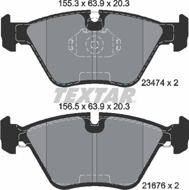 Textar 2347402 - Комплект спирачно феродо, дискови спирачки vvparts.bg