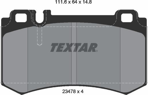 Textar 2347802 - Комплект спирачно феродо, дискови спирачки vvparts.bg