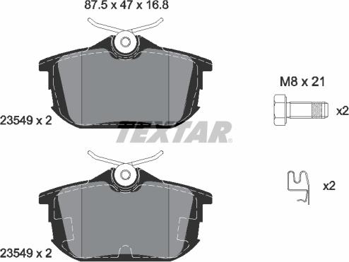Textar 2354901 - Комплект спирачно феродо, дискови спирачки vvparts.bg