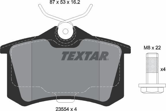 Textar 2355406 - Комплект спирачно феродо, дискови спирачки vvparts.bg