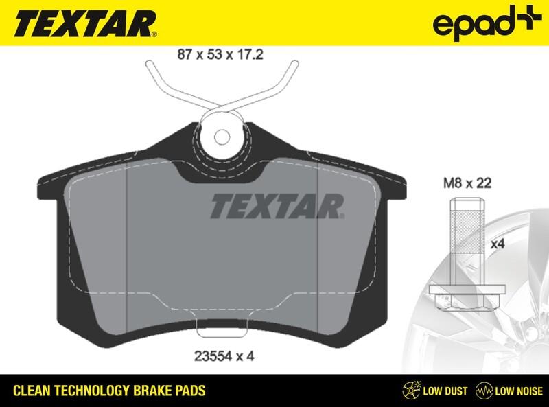 Textar 2355402CP - Комплект спирачно феродо, дискови спирачки vvparts.bg