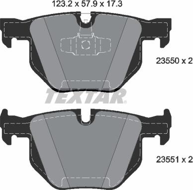 Textar 2355081 - Комплект спирачно феродо, дискови спирачки vvparts.bg