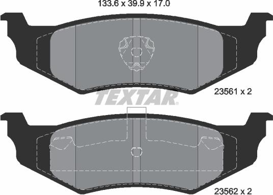 Textar 2356102 - Комплект спирачно феродо, дискови спирачки vvparts.bg