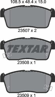 Textar 2350701 - Комплект спирачно феродо, дискови спирачки vvparts.bg