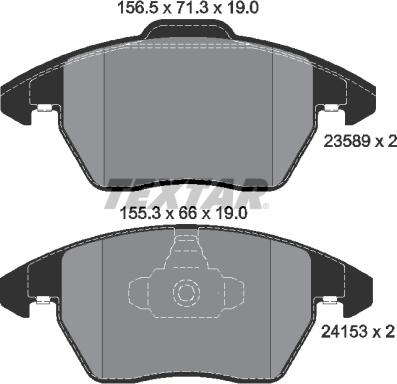 Textar 89016100 - Спирачен комплект, дискови спирачки vvparts.bg