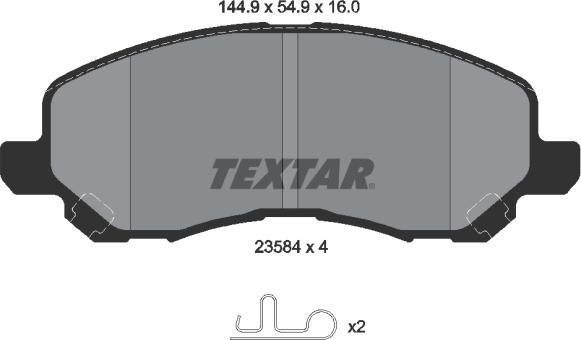 Textar 2358403 - Комплект спирачно феродо, дискови спирачки vvparts.bg