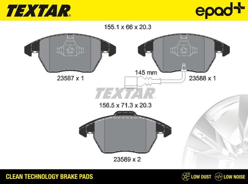 Textar 2358701CP - Комплект спирачно феродо, дискови спирачки vvparts.bg