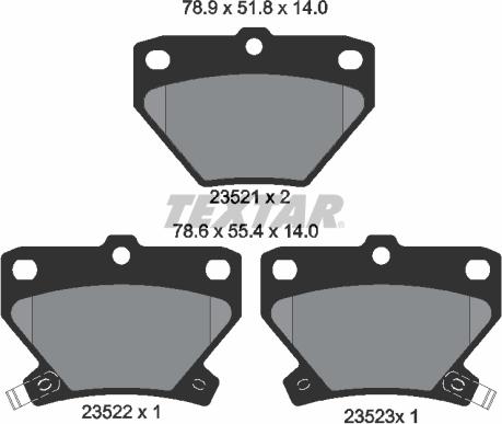 Textar 2352101 - Комплект спирачно феродо, дискови спирачки vvparts.bg