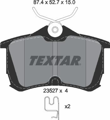 Textar 2352701 - Комплект спирачно феродо, дискови спирачки vvparts.bg