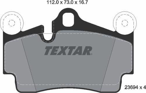 Textar 2369481 - Комплект спирачно феродо, дискови спирачки vvparts.bg