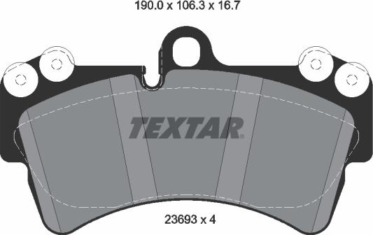Textar 2369302 - Комплект спирачно феродо, дискови спирачки vvparts.bg