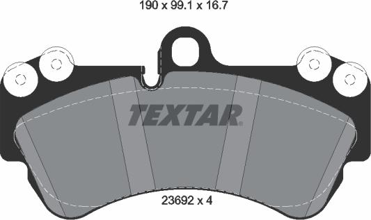 Textar 2369202 - Комплект спирачно феродо, дискови спирачки vvparts.bg