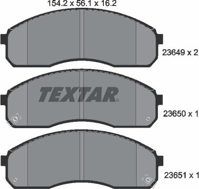 Textar 2364901 - Комплект спирачно феродо, дискови спирачки vvparts.bg