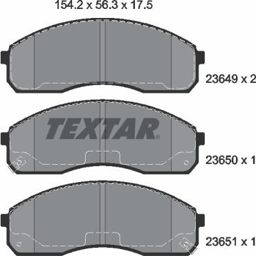 Textar 2364903 - Комплект спирачно феродо, дискови спирачки vvparts.bg