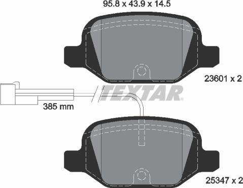 Textar 2360104 - Комплект спирачно феродо, дискови спирачки vvparts.bg