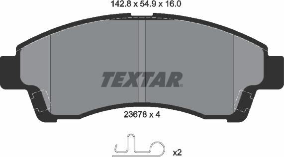 Textar 2367801 - Комплект спирачно феродо, дискови спирачки vvparts.bg