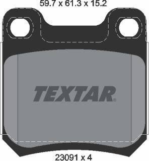 Textar 2309102 - Комплект спирачно феродо, дискови спирачки vvparts.bg