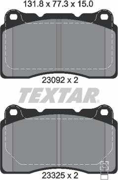 Textar 2309204 - Комплект спирачно феродо, дискови спирачки vvparts.bg