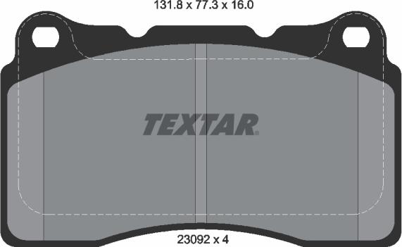 Textar 2309203 - Комплект спирачно феродо, дискови спирачки vvparts.bg