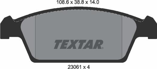 Textar 2306101 - Комплект спирачно феродо, дискови спирачки vvparts.bg