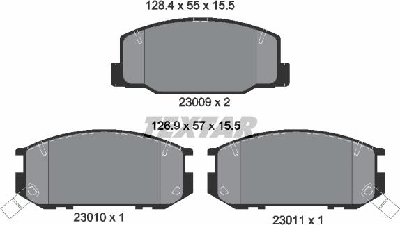 Textar 2300901 - Комплект спирачно феродо, дискови спирачки vvparts.bg