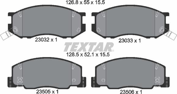 Textar 2303201 - Комплект спирачно феродо, дискови спирачки vvparts.bg