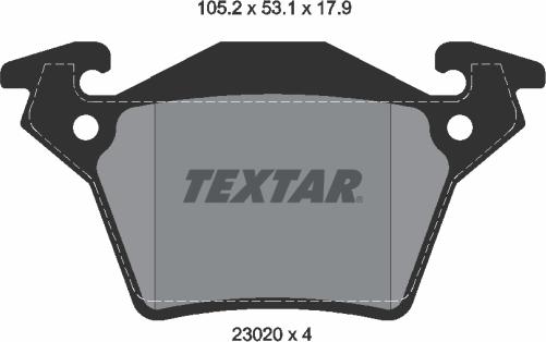 Textar 2302001 - Комплект спирачно феродо, дискови спирачки vvparts.bg