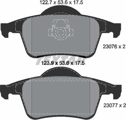 Textar 2307602 - Комплект спирачно феродо, дискови спирачки vvparts.bg