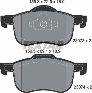 Textar 2307303 - Комплект спирачно феродо, дискови спирачки vvparts.bg