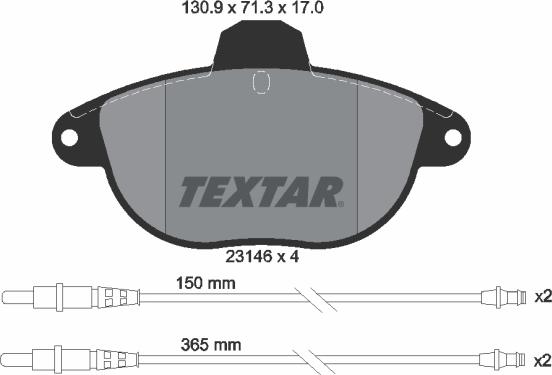 Textar 89013700 - Спирачен комплект, дискови спирачки vvparts.bg