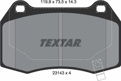 Textar 2314301 - Комплект спирачно феродо, дискови спирачки vvparts.bg