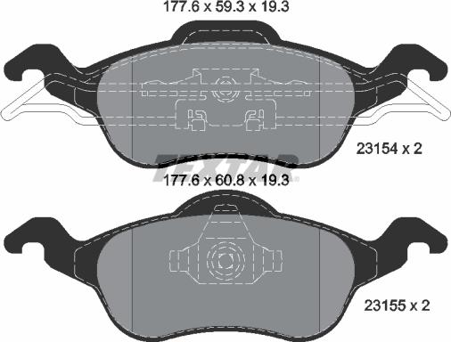 Textar 89005500 - Спирачен комплект, дискови спирачки vvparts.bg