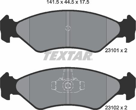 Textar 2310101 - Комплект спирачно феродо, дискови спирачки vvparts.bg