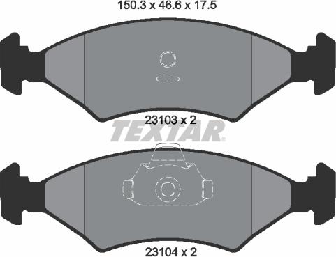 Textar 2310301 - Комплект спирачно феродо, дискови спирачки vvparts.bg