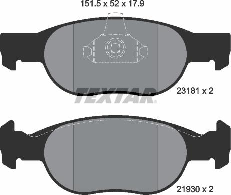 Textar 2318101 - Комплект спирачно феродо, дискови спирачки vvparts.bg