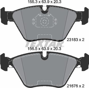 Textar 2318381 - Комплект спирачно феродо, дискови спирачки vvparts.bg