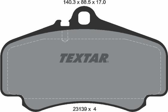 Textar 2313901 - Комплект спирачно феродо, дискови спирачки vvparts.bg