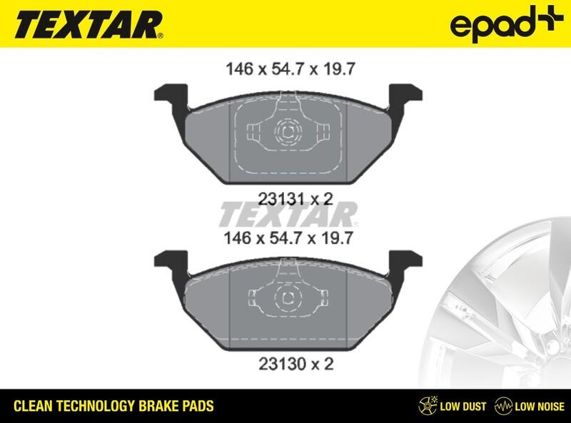 Textar 2313001CP - Комплект спирачно феродо, дискови спирачки vvparts.bg